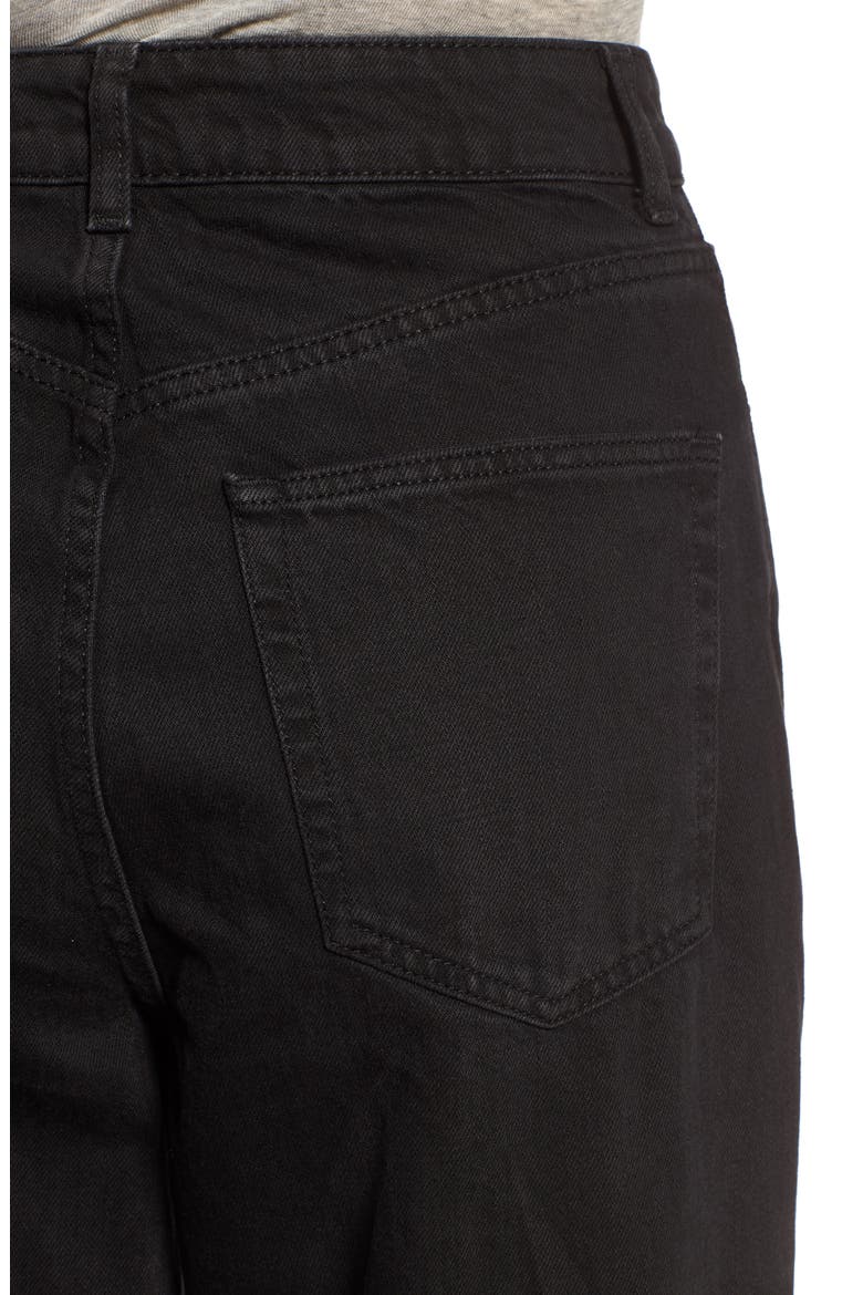 High Waist Wide Leg Crop Jeans, Alternate, color, WASHED BLACK