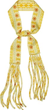 OLAH Frida With Love Silk Skinny Fringe Scarf