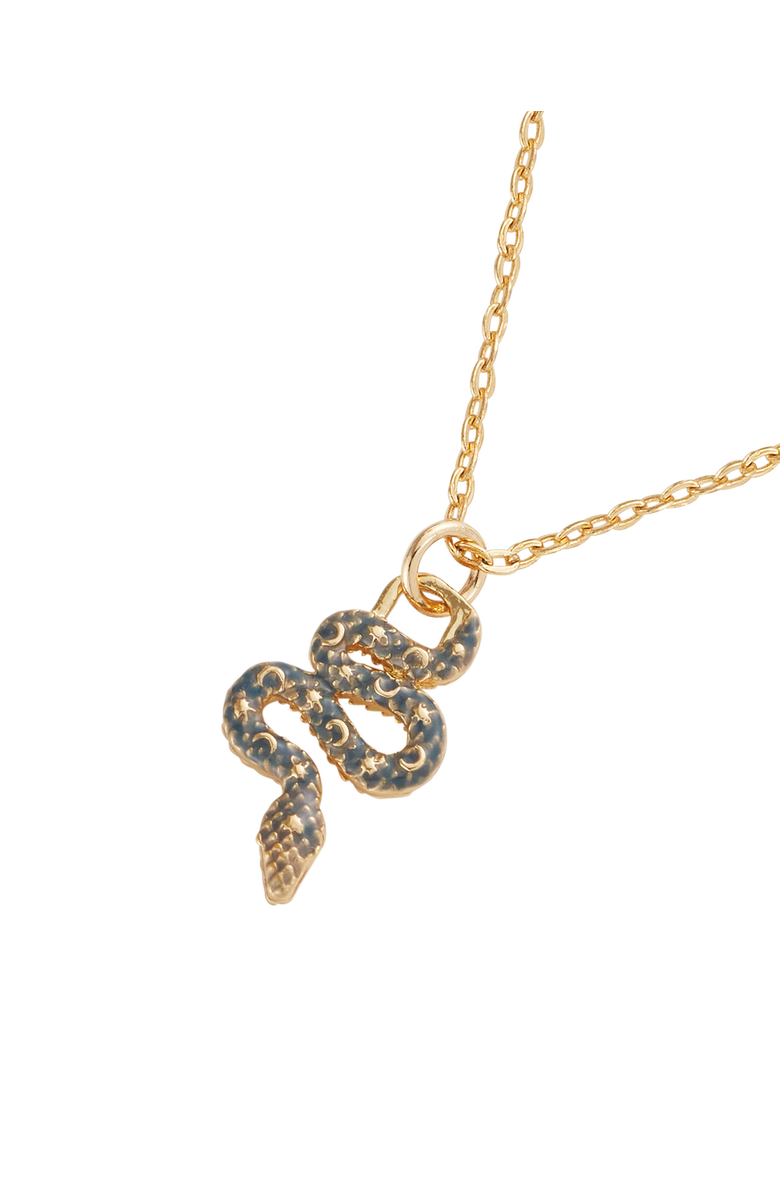 Fable England Celestial Snake Necklace, Main, color, Green