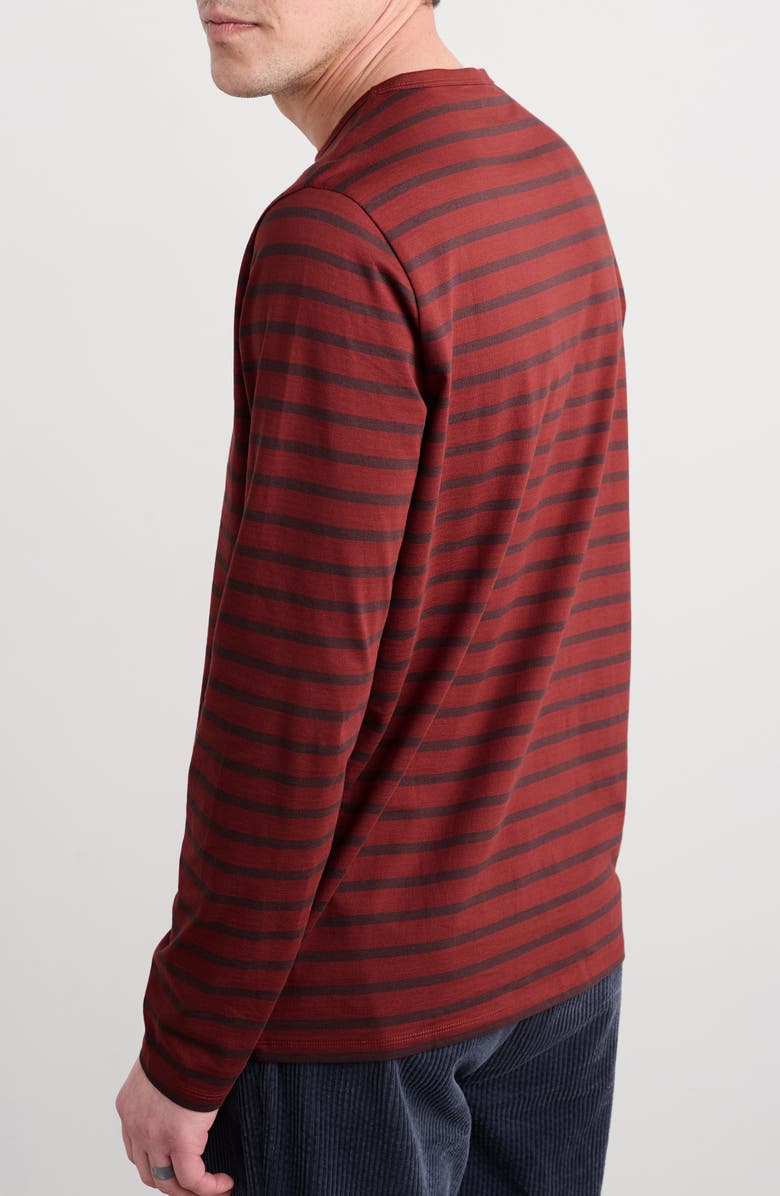 Seasalt Cornwall Sailor Stripe Long Sleeve Organic Cotton T-Shirt, Alternate, color, Breton Seedbed Conker