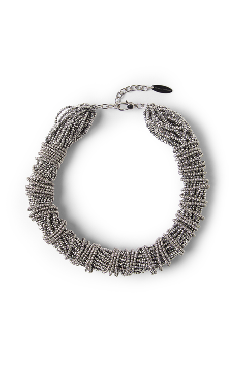 アクセサリーその他 BRUNELLO CUCINELLI 'Shimmer Bead' necklace Silver Brunello Cucinelli Shimmer Bead Necklace | Sendegaro PL