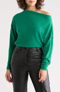 Renee C Brushed Knit Boat Neck Top