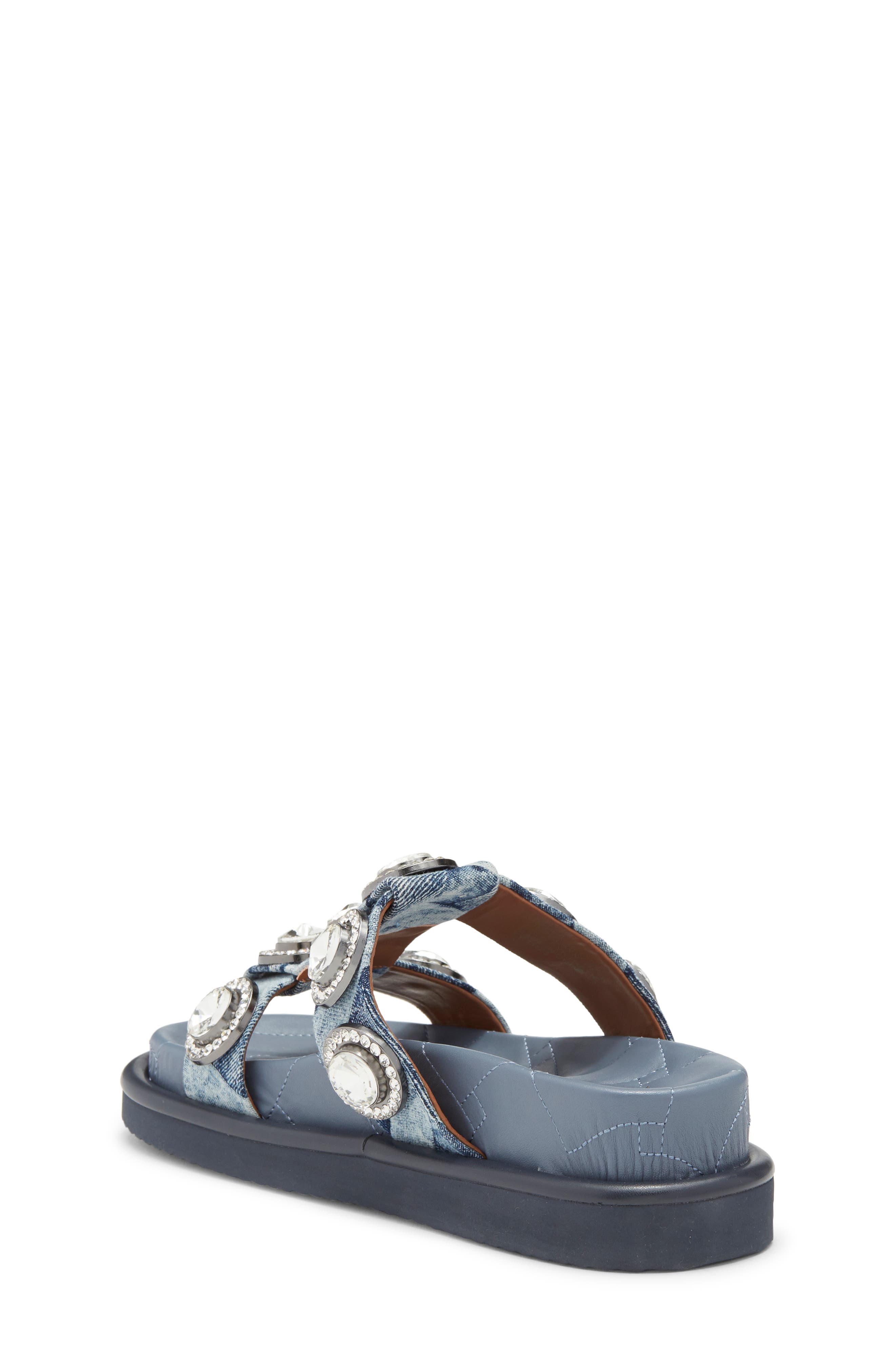 Kurt Geiger London Orson Crystal Slide Sandal, Alternate, color, Navy