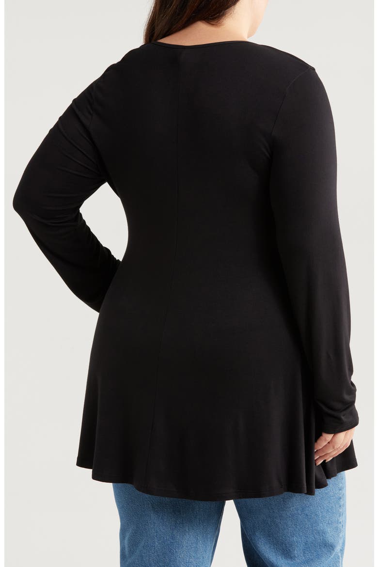 Swing Asymmetric Hem Tunic Top, Alternate, color, BLACK