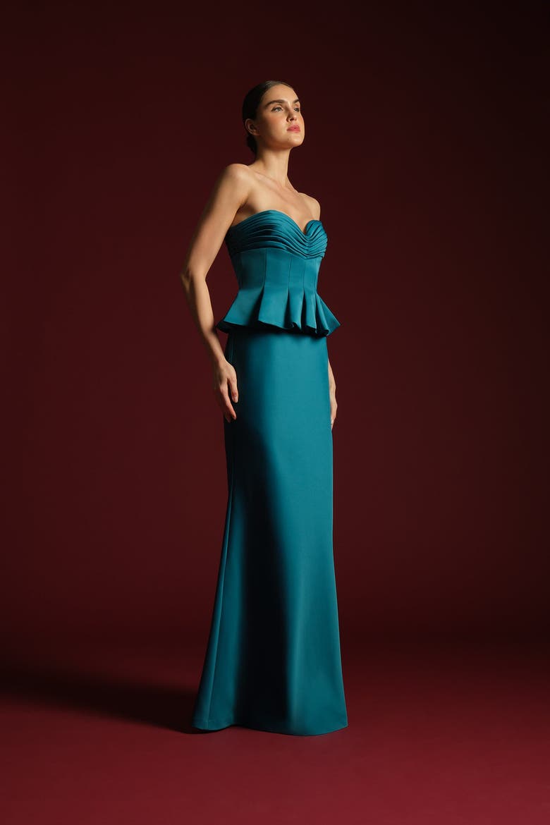 Sydney Strapless Gown, Alternate, color, NIGHT SWIM