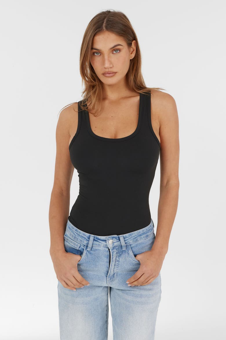 Claudine Bodysuit, Alternate, color, Black