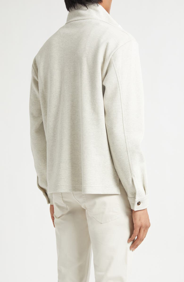 TOM FORD Cotton, Silk & Cashmere Half Button Pullover, Alternate, color, Moon