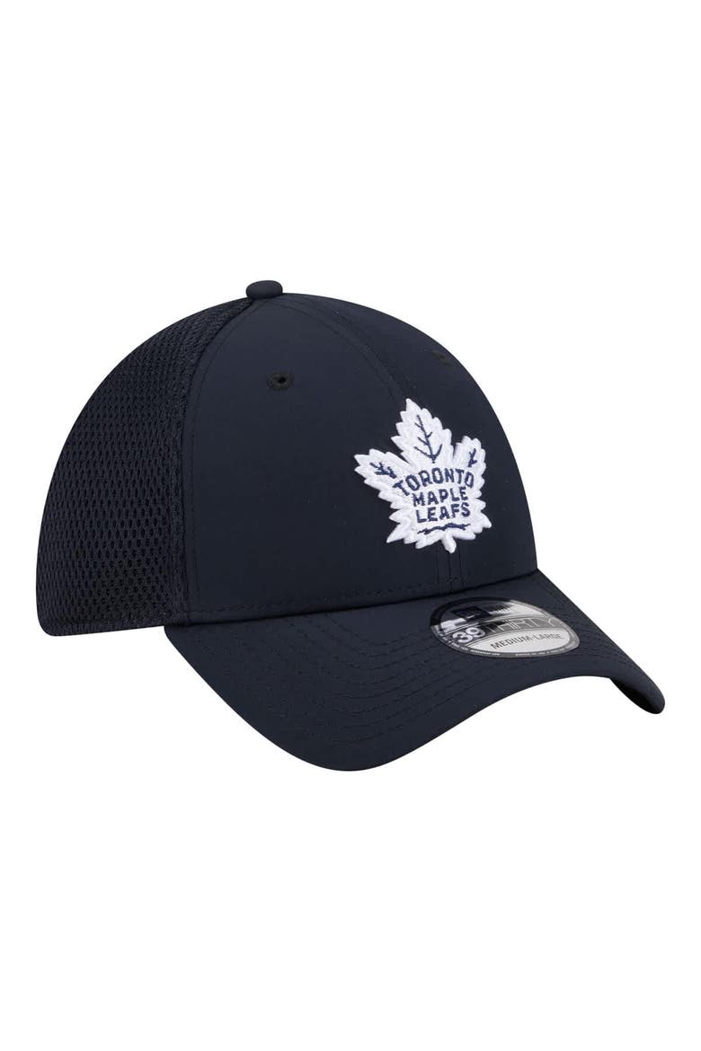 Men's New Era  Navy Toronto Maple Leafs Logo 39THIRTY Flex Hat, Alternate, color, Navy