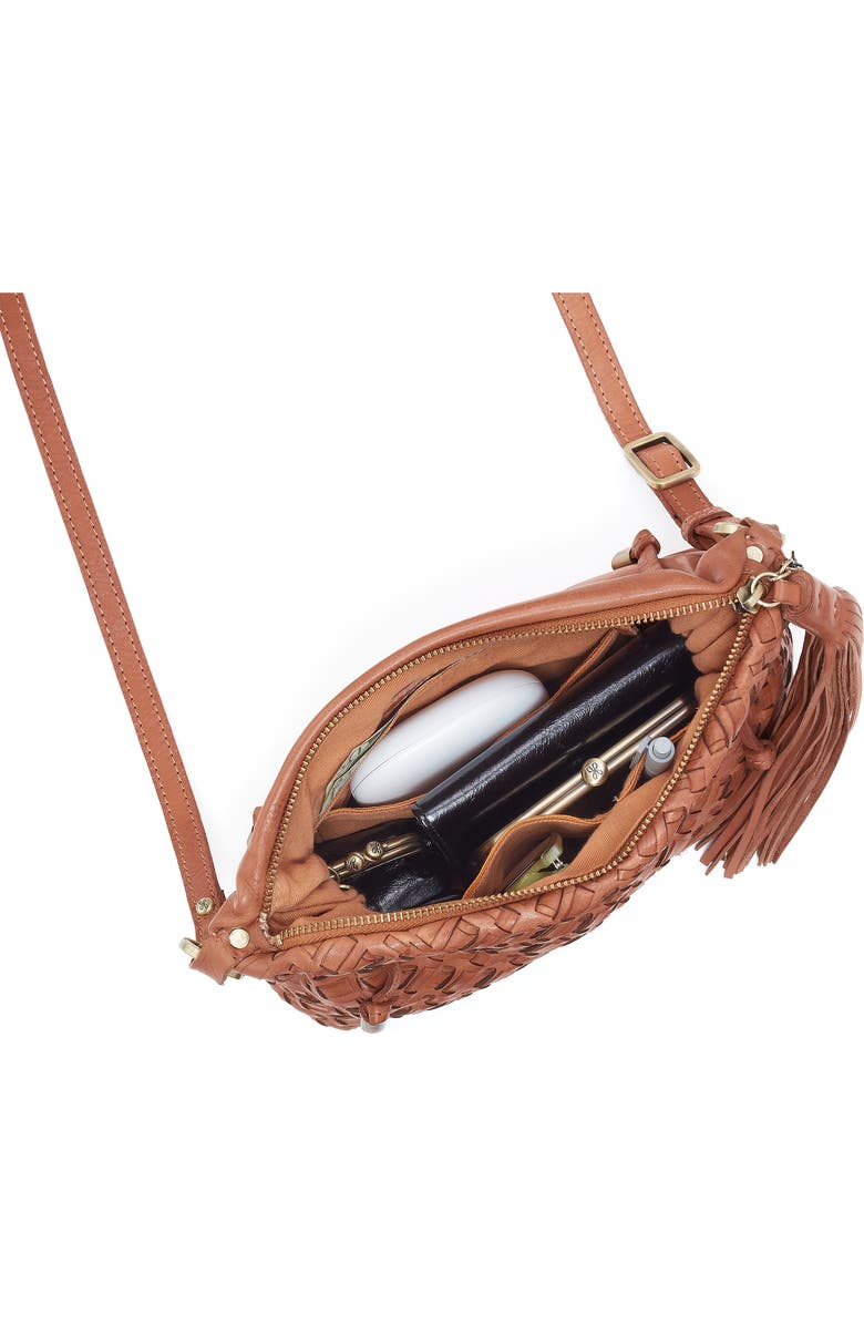 HOBO Kori Woven Leather Crossbody Bag, Alternate, color, Harvest Wheat