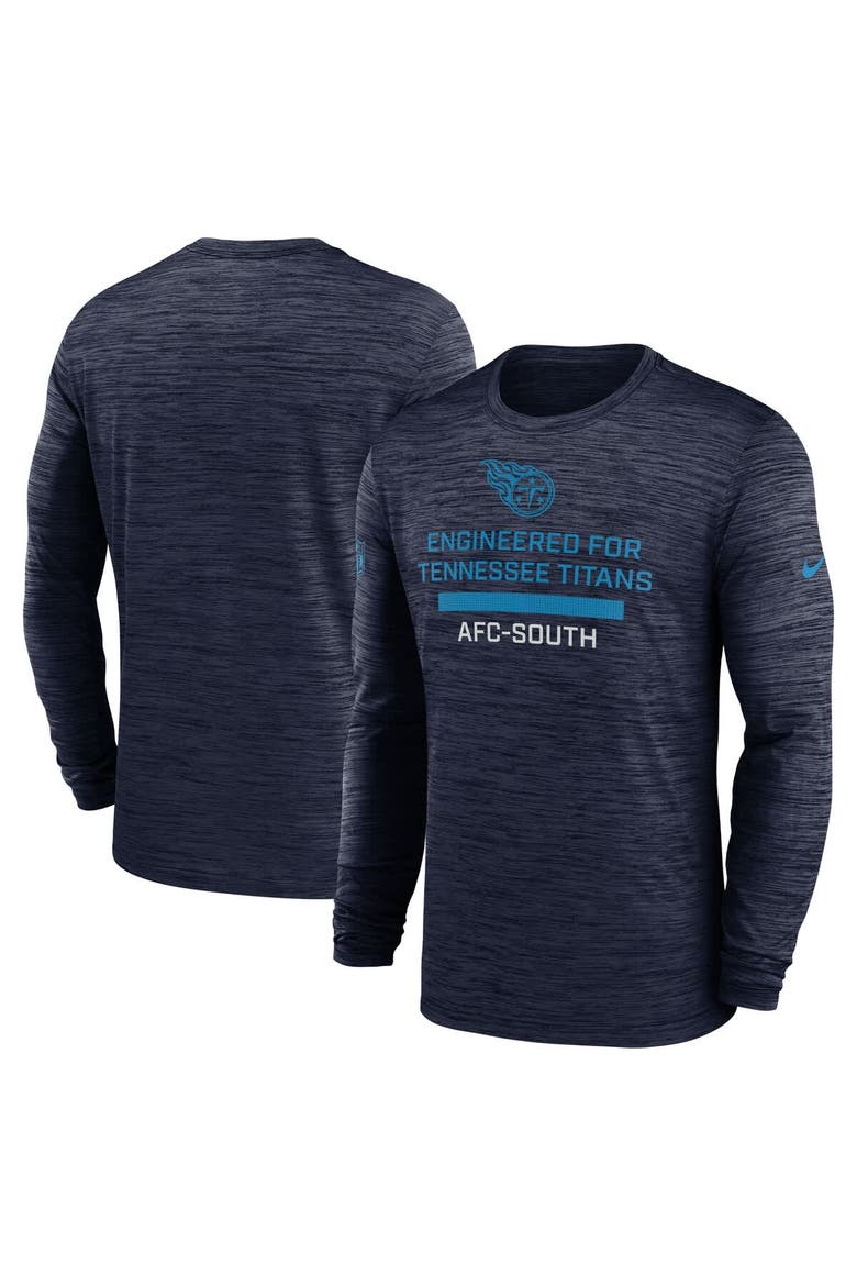Men's Nike Navy Tennessee Titans Sideline Velocity Performance Long Sleeve T-Shirt, Main, color, Navy