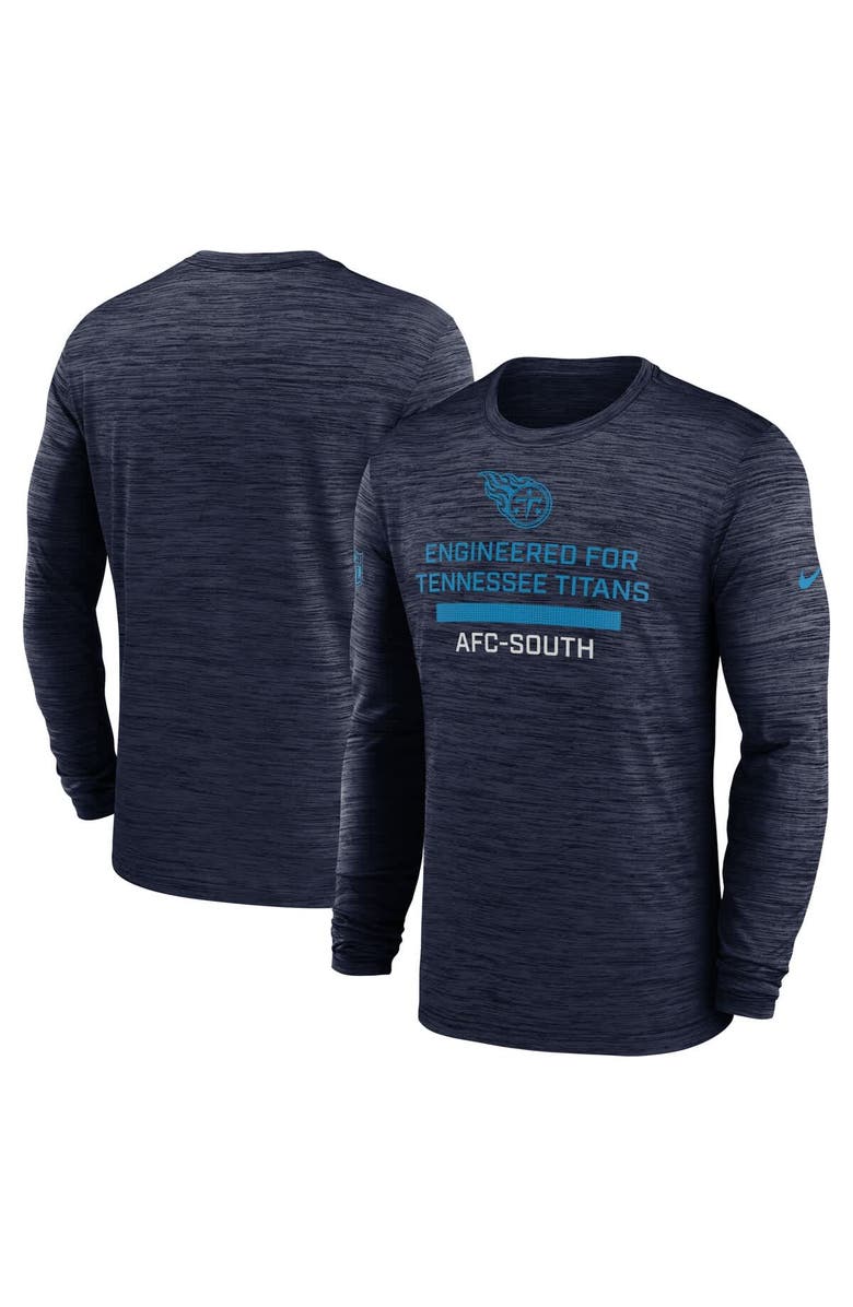 Nike Men's Nike Navy Tennessee Titans Sideline Velocity Performance Long Sleeve T-Shirt, Main, color, Navy