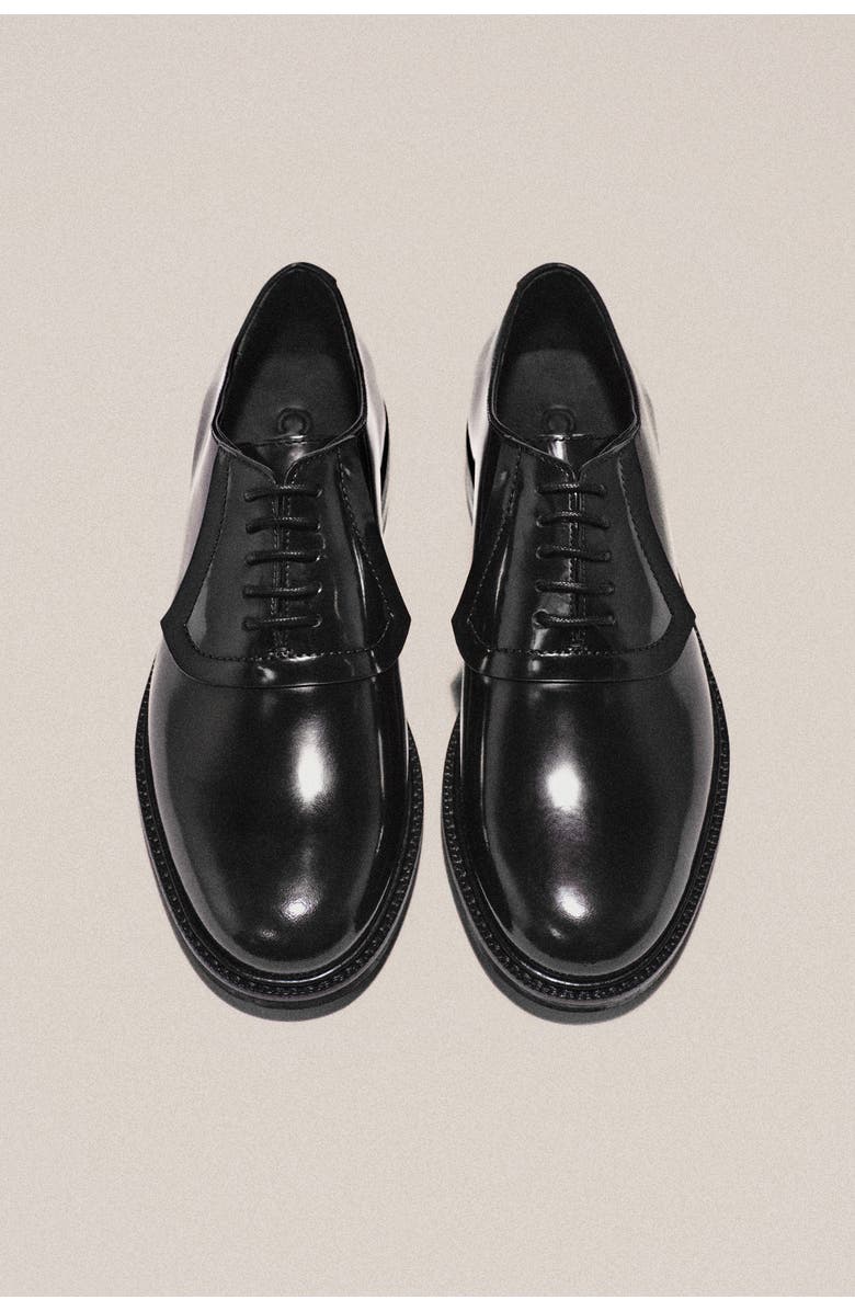 COS Leather Oxford Shoes, Alternate, color, Black