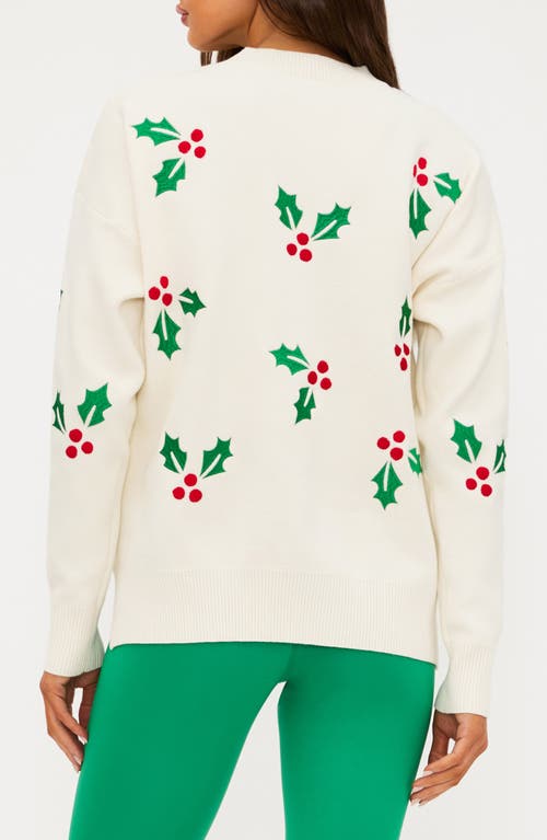 Beach Riot Callie Frosted Holly Sweater In Green
