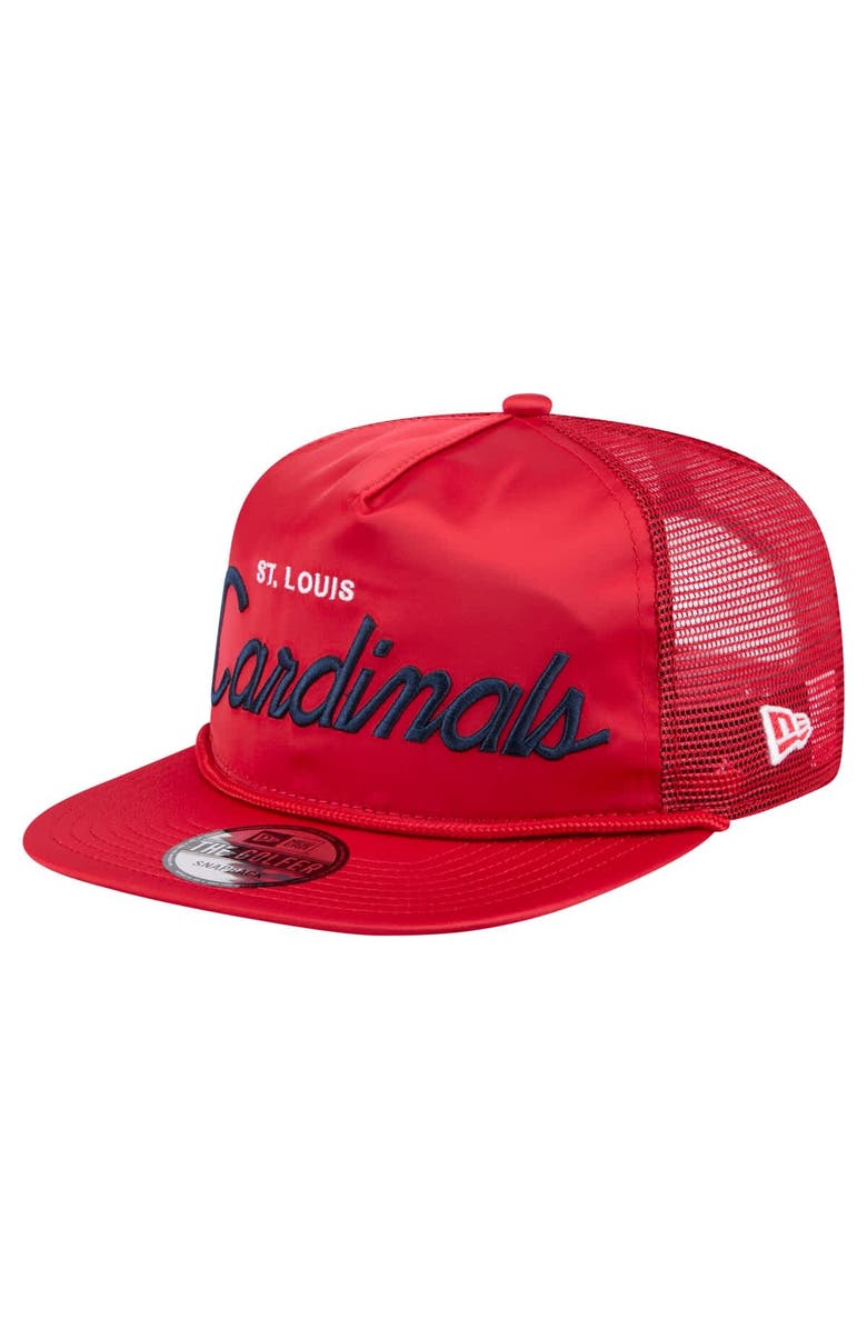 New Era Men's New Era Red St. Louis Cardinals Retro Satin Script Golfer Adjustable Hat, Main, color, Red