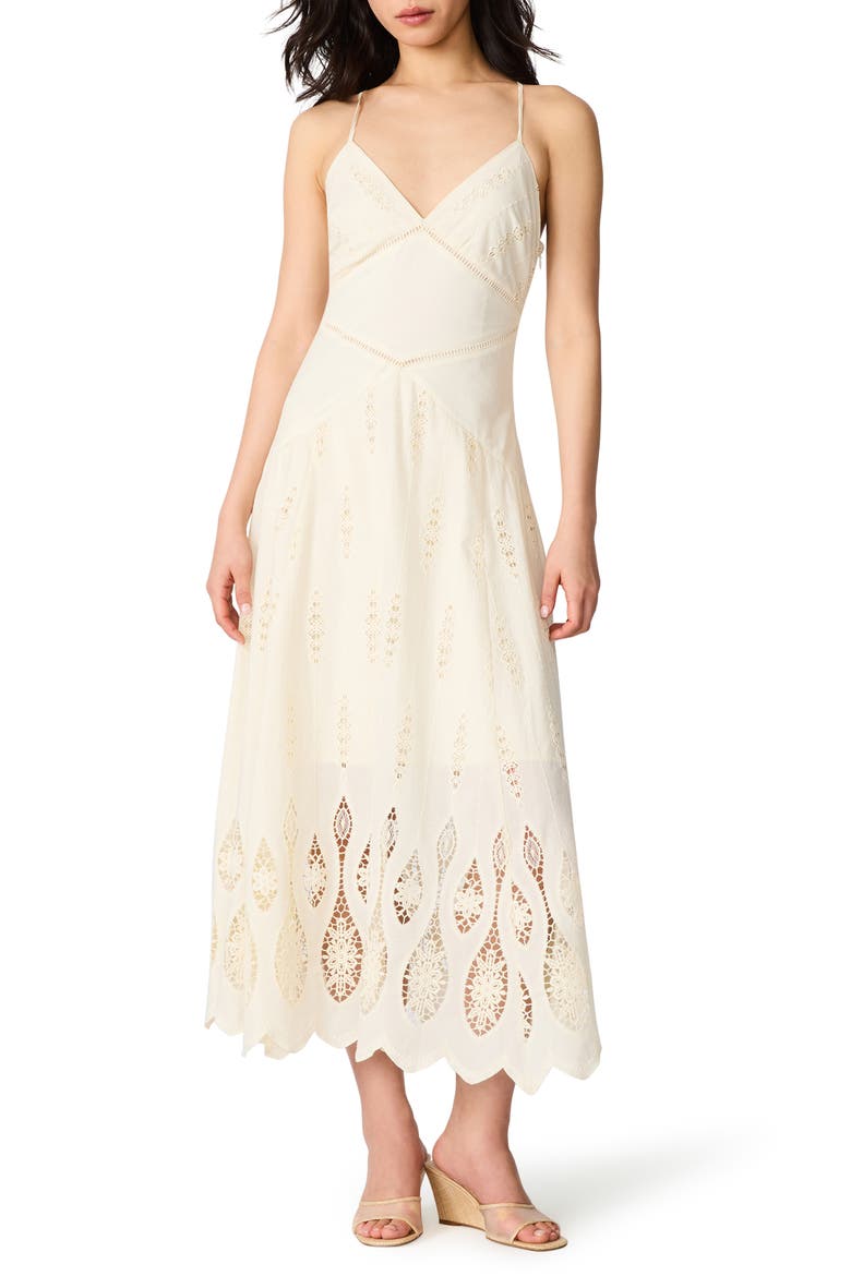 deep neck midi dress Women's Totally in Love Beige & Pink Floral Deep V-Neck Midi Dress | Size: S