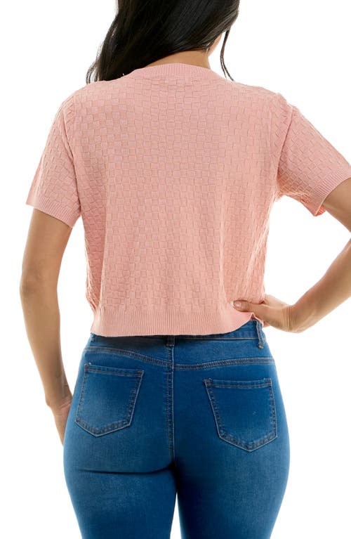 Nina Leonard Box Knit Bolero In Blush