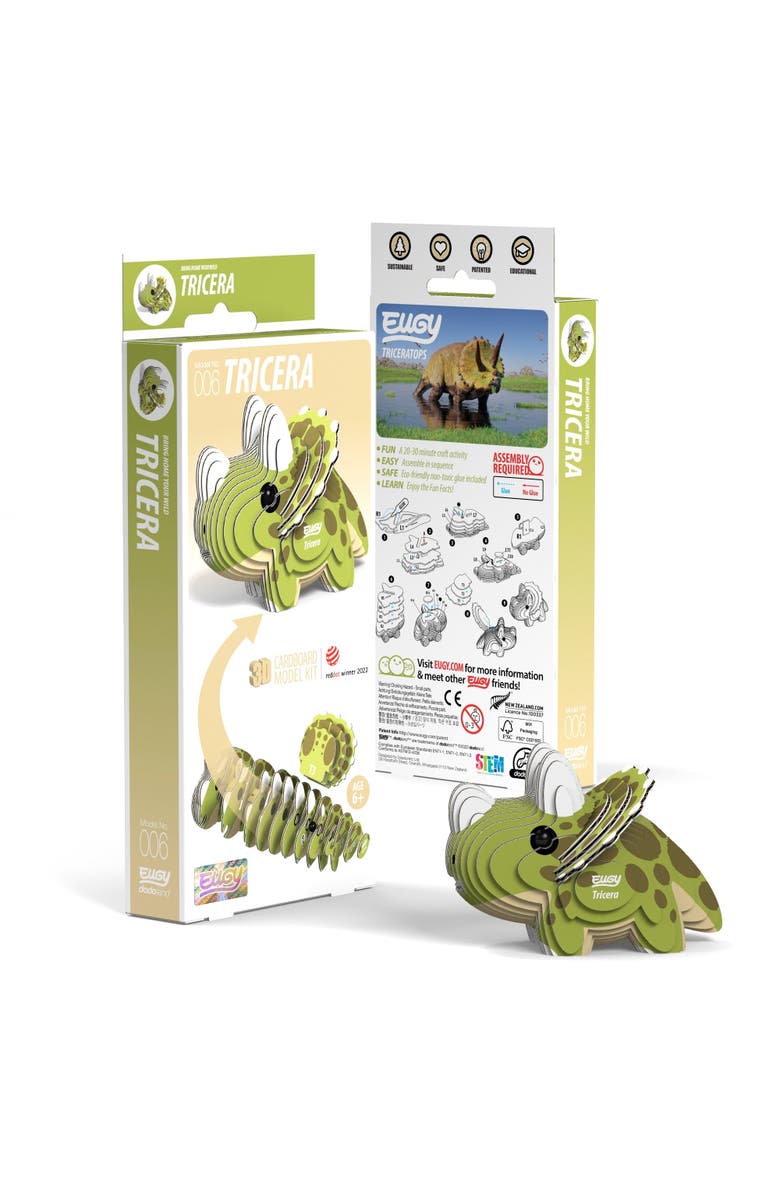Eugy Puzzles Triceratops 3D Puzzle, Main, color, NO COLOR