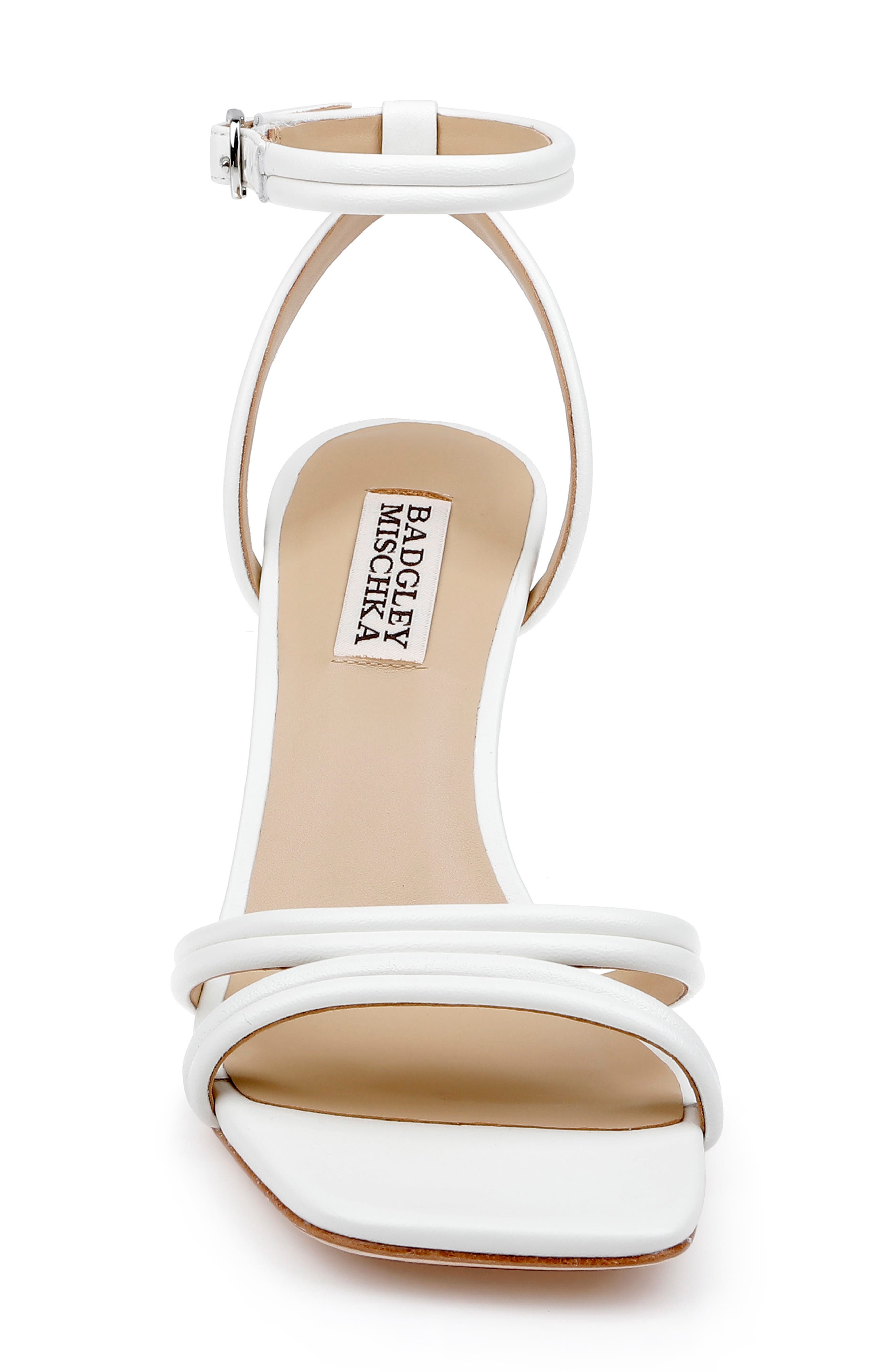 Badgley Mischka Collection Belen Ankle Strap Sandal, Alternate, color, White Leather