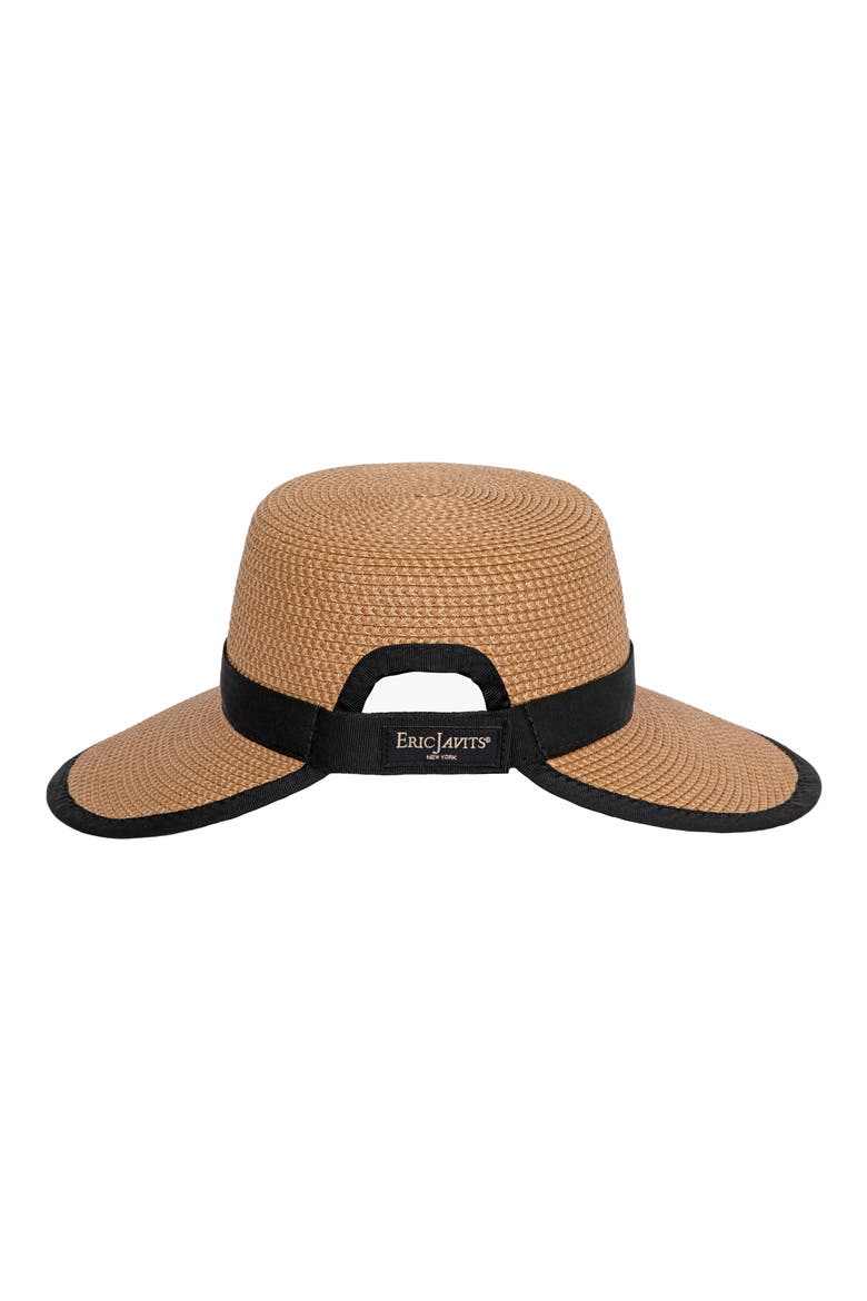 Sunbust Ponytail Notch Sun Hat, Alternate, color, NATURAL/ BLACK