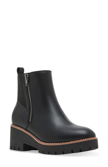 Blondo Damaris Waterproof Platform Bootie In Black Leather