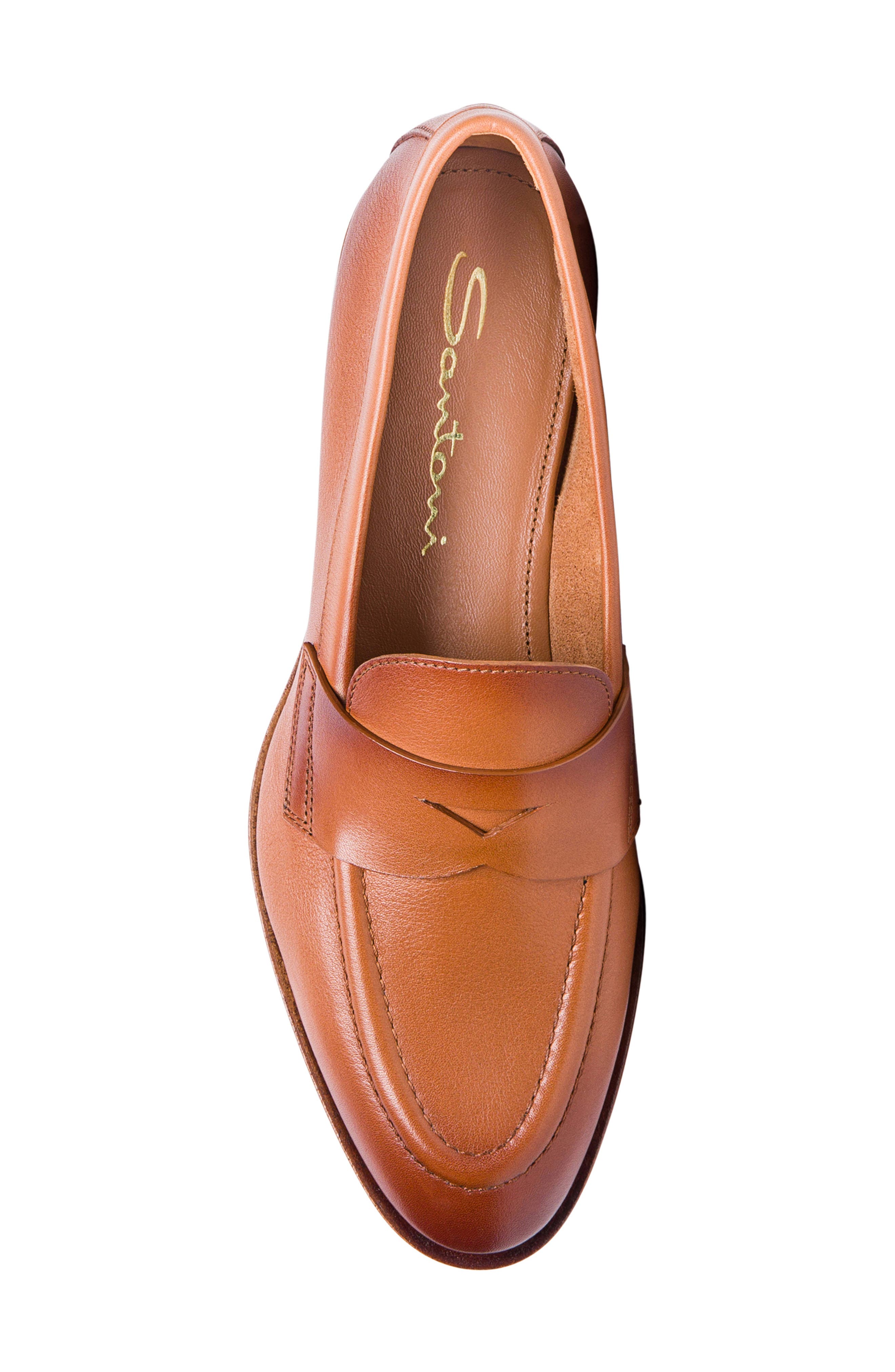 Leather Penny Loafer, Alternate, color, BROWN