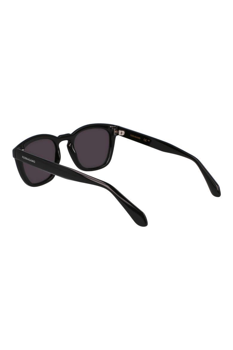 50mm Modified Rectangular Sunglasses, Alternate, color, BLACK