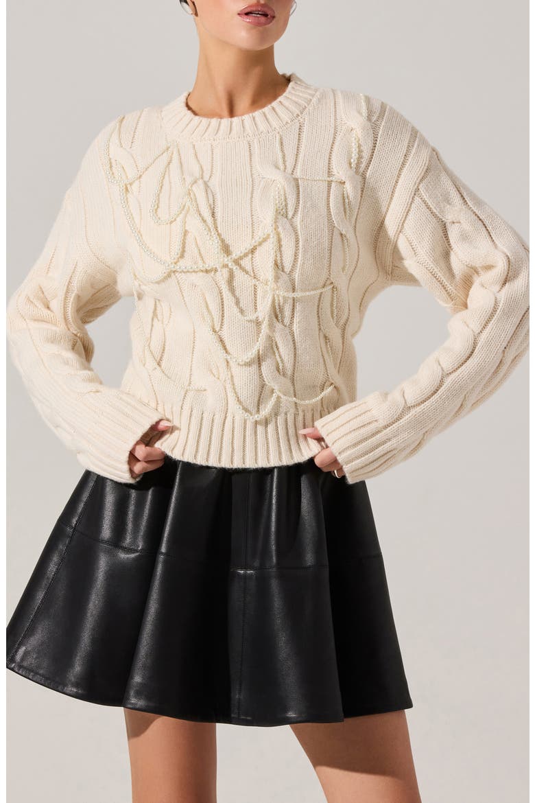 Pennina Cable Sweater, Main, color, CREAM