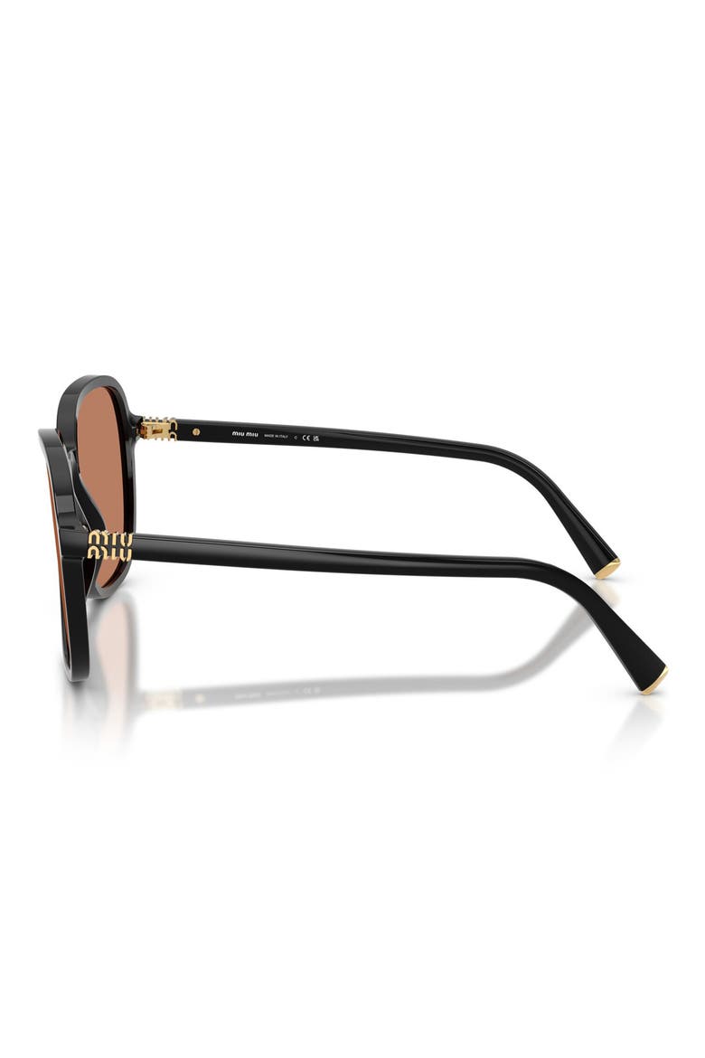 58mm Polarized Pillow Sunglasses, Alternate, color, BLACK / BROWN
