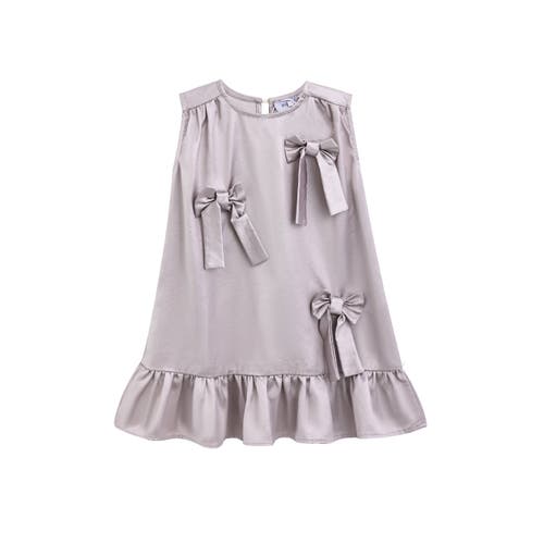 Mimi Tutu Sofia Bow-embellished Ruffled Dress In Purple