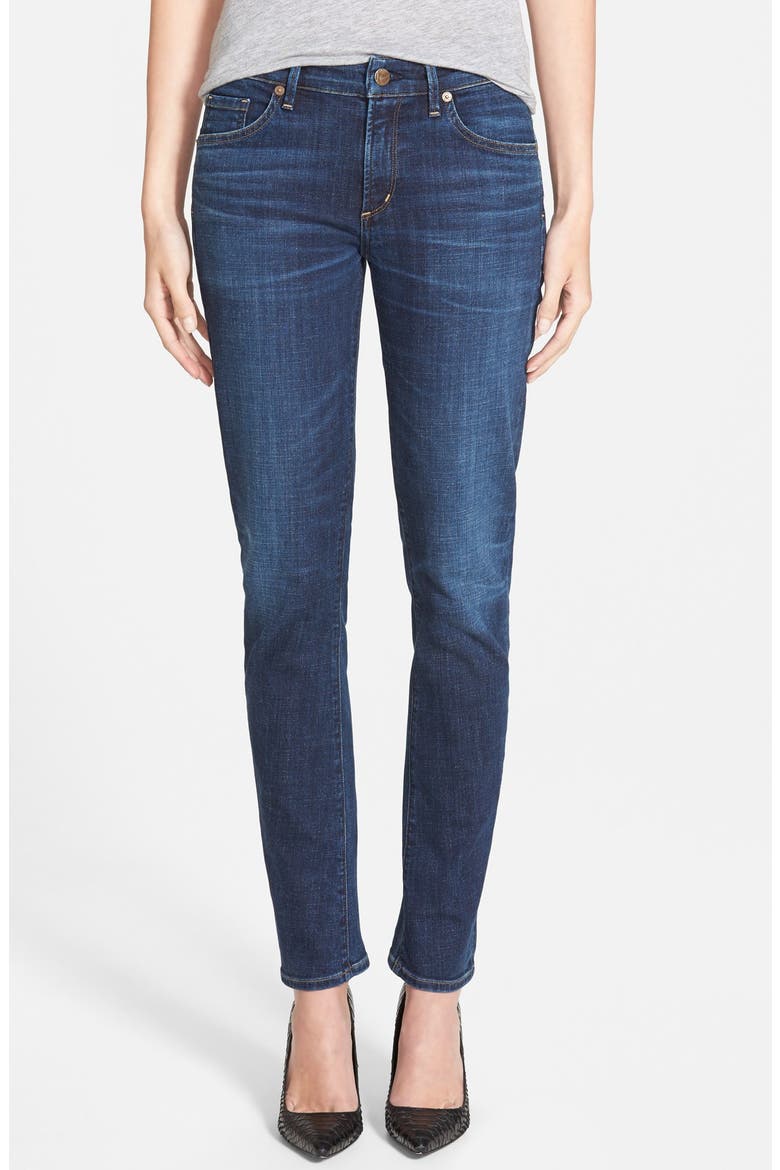 'Arielle' Mid Rise Skinny Jeans (Nordstrom Exclusive), Main, color, OCEAN