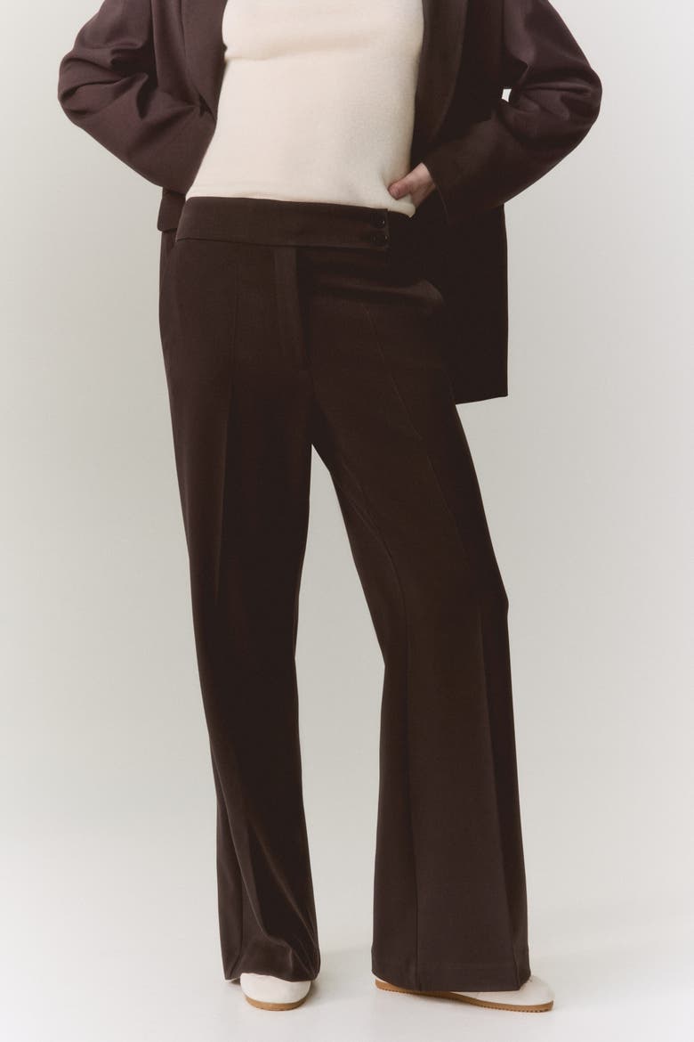 Bootcut Twill Pants, Alternate, color, Dark brown