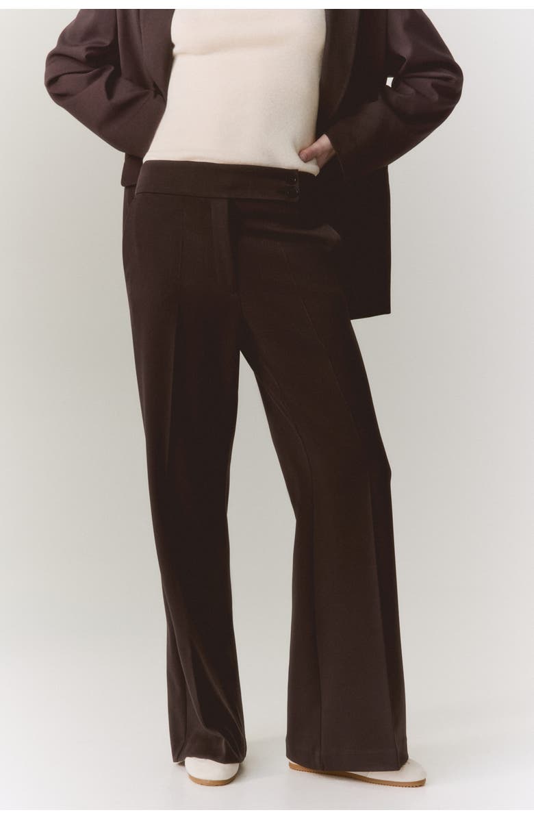 H&M Bootcut Twill Trousers, Alternate, color, Dark Brown