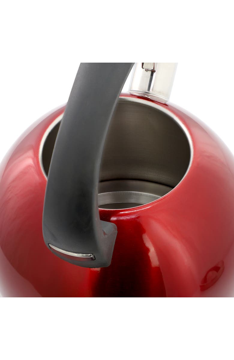 Mr. Coffee Kassel 2.1 Quart Stainless Steel Whistling Tea Kettle, Alternate, color, Red