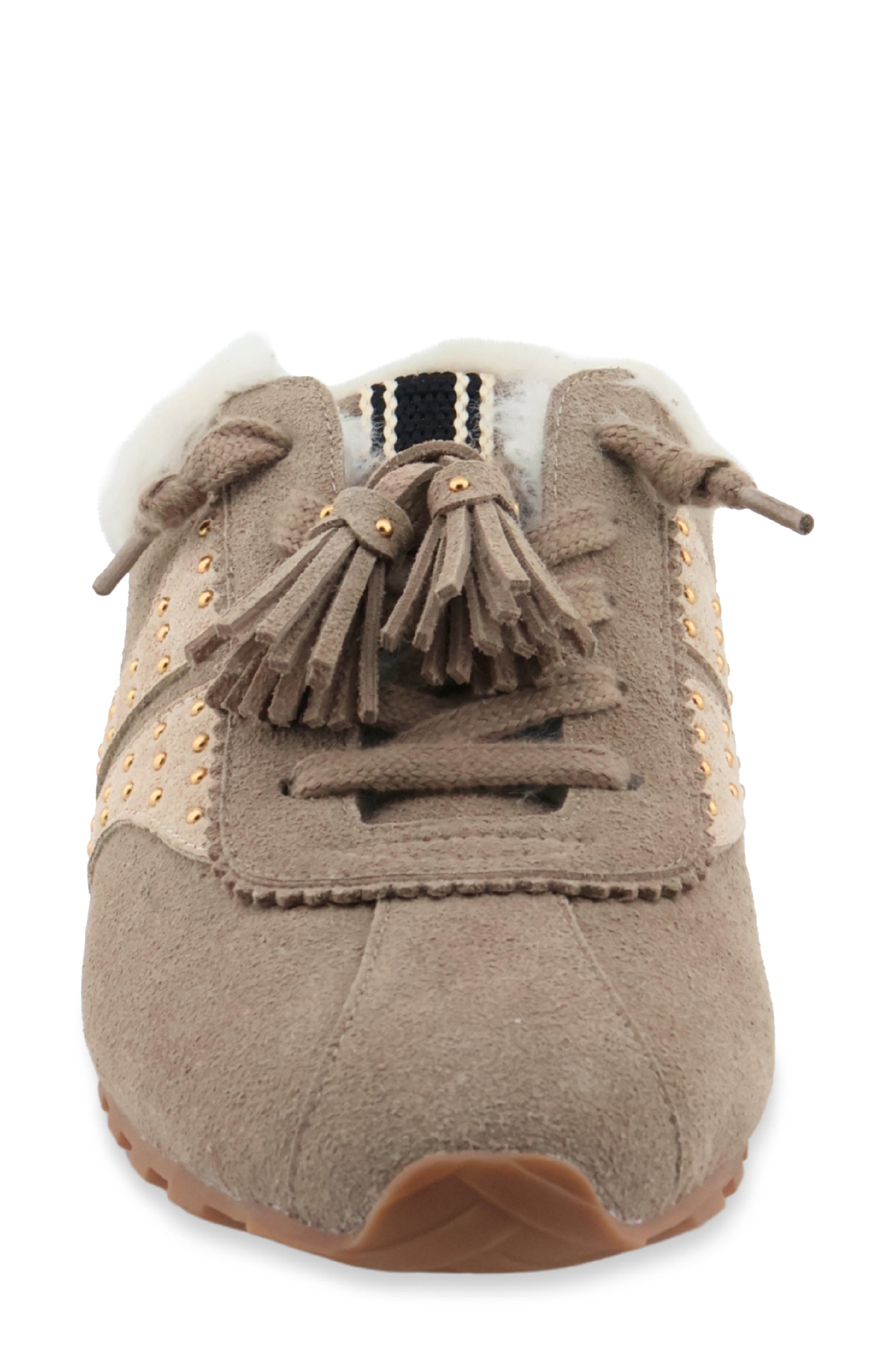 Patsy Faux Fur Lined Sneaker Mule, Alternate, color, TAUPE SUEDE