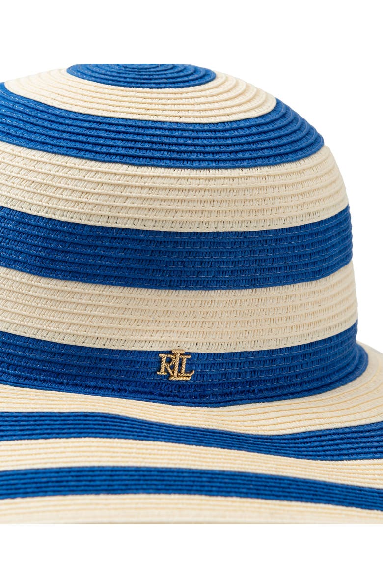 Lauren Ralph Lauren Stripe Sunhat, Alternate, color, Blue/Cream