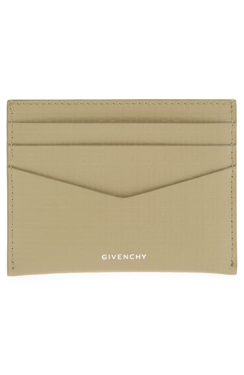 Givenchy 4G-Motif Leather Card Case, Alternate, color, Khaki