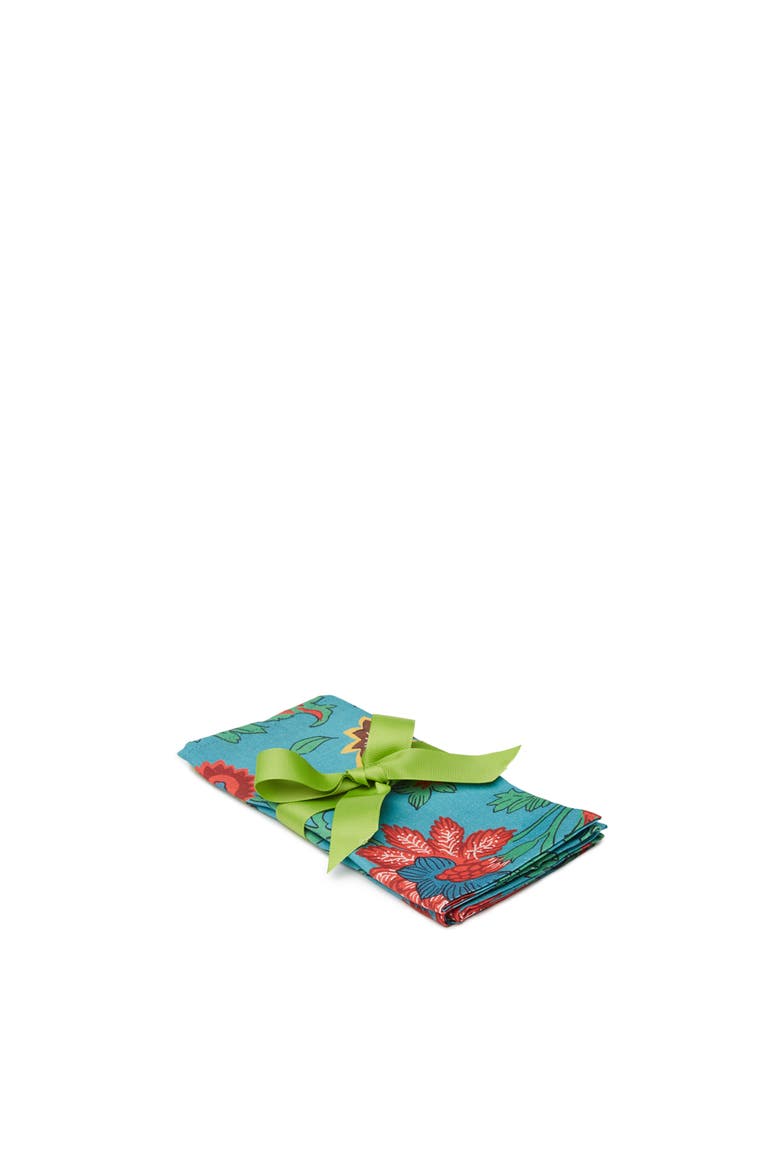 Large Napkins Set Of 2 (45X45) Dragon Flower Turche Turquoise, Main, color, Dragon Flower Turche Turquoise