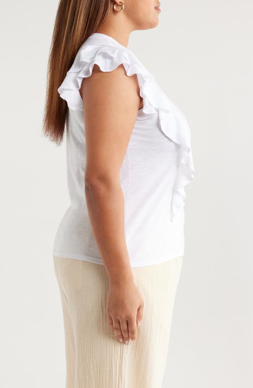 Caslonr Caslon(r) Cascade Ruffle Cotton Blend Top