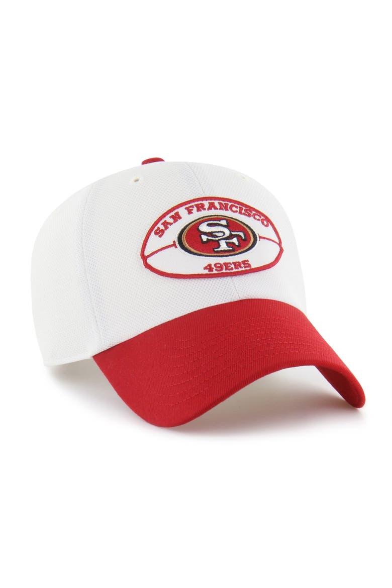 Men's '47 White/Scarlet San Francisco 49ers Pique Patch Clean Up Adjustable Hat, Alternate, color, White