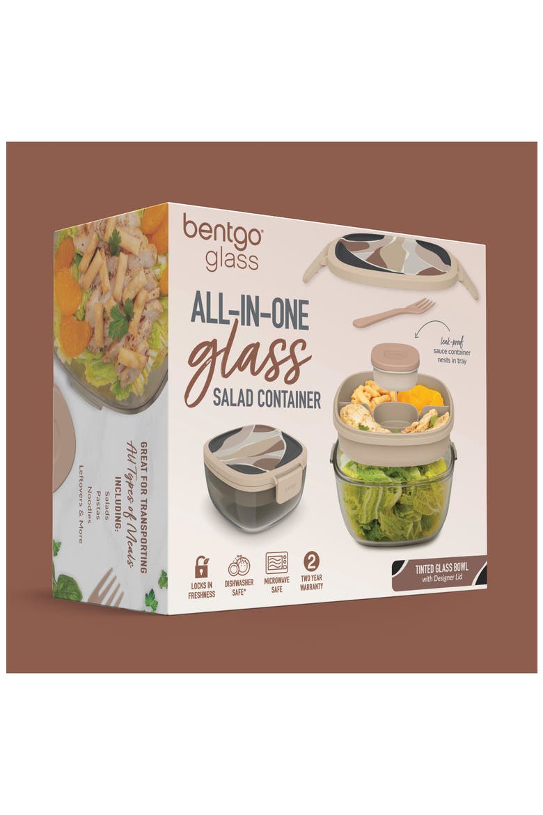 All-in-One Glass Salad Container, Alternate, color, TAN
