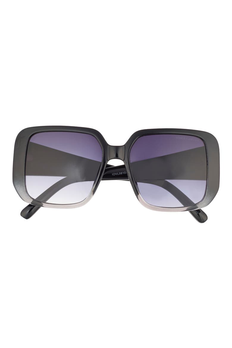 70mm Square Sunglasses, Main, color, BLACK GREY