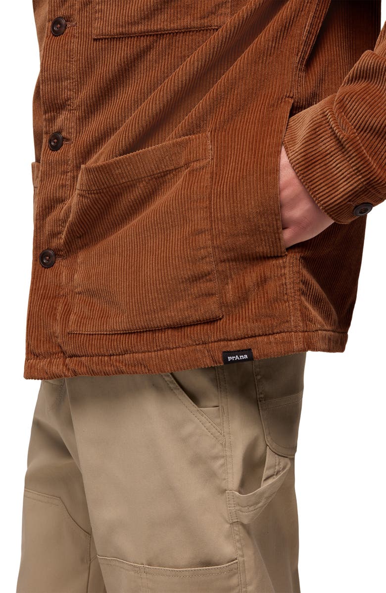 prAna Ridgecrest Organic Cotton Corduroy Chore Coat, Alternate, color, Tawny