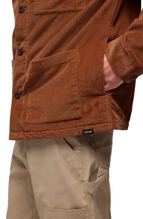 Prana Ridgecrest Organic Cotton Corduroy Chore Coat In Brown
