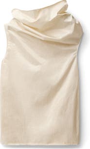 MANGO Asymmetric Draped One-Shoulder Dress