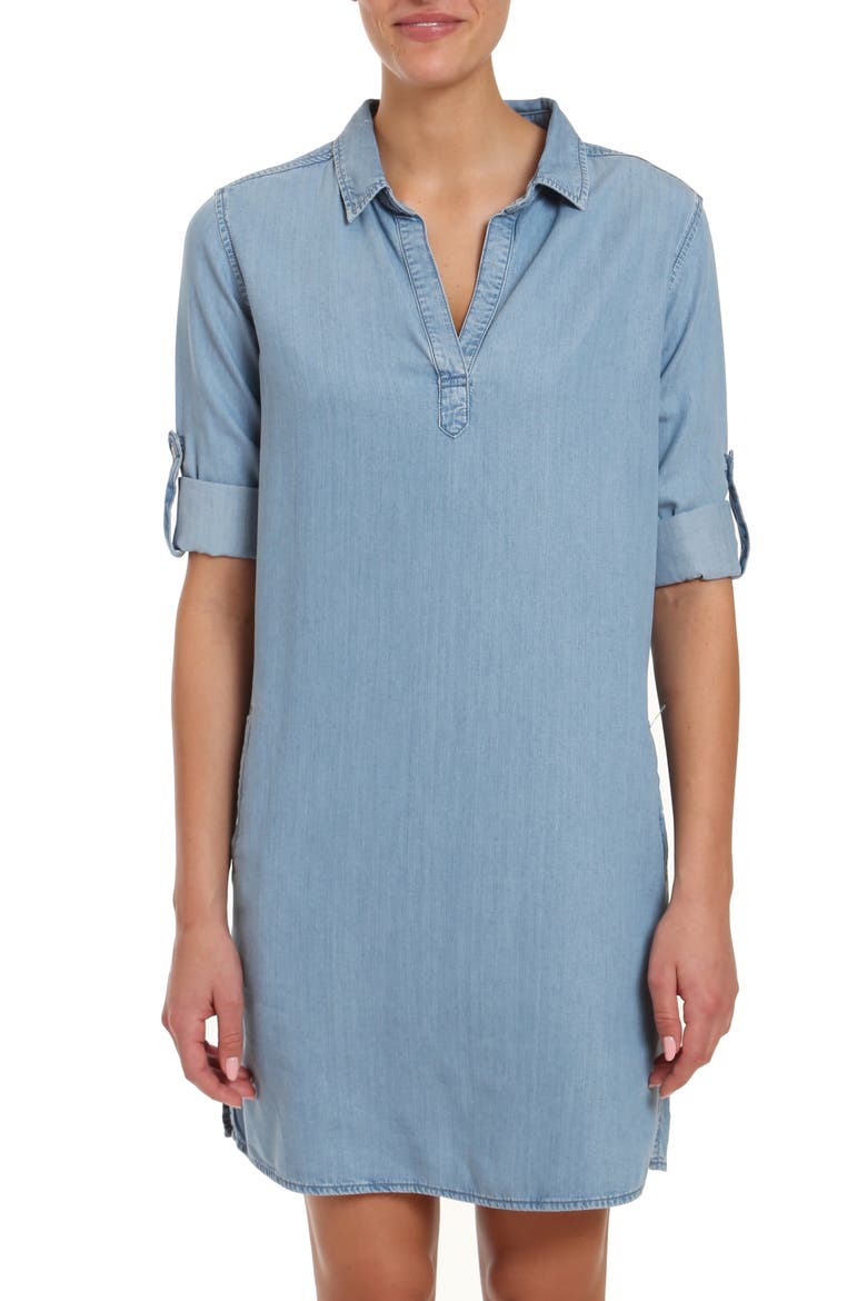 Lara Chambray Shirtdress, Alternate, color, LIGHT TENCEL DENIM