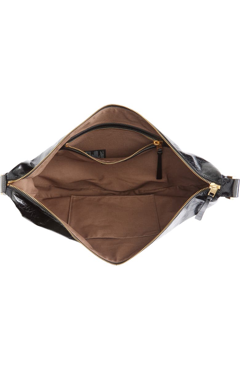 AllSaints Half Moon Leather Shoulder Bag, Alternate, color,