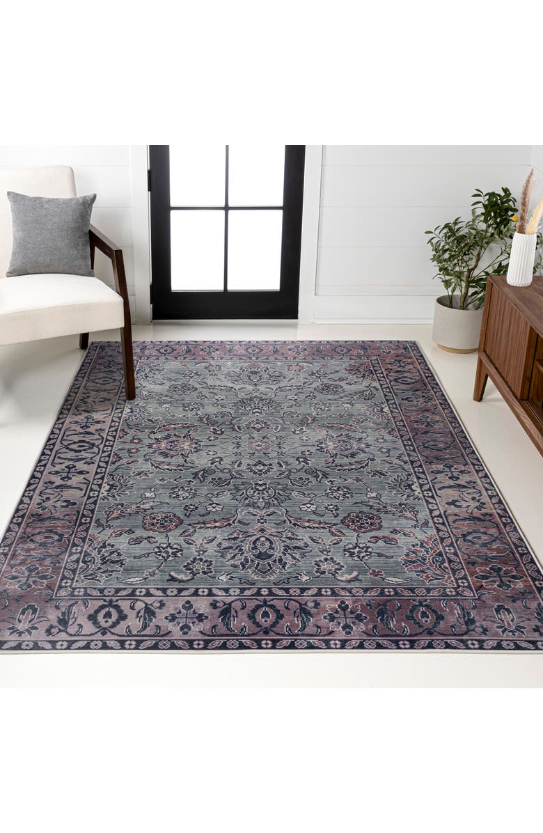 JONATHAN Y Victoria Ornate Persian All-Over Machine-Washable Area Rug, Alternate, color, Purple/Gray