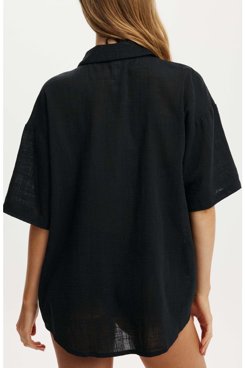 Women's The Essential Short Sleeve Beach Shirt, Alternate, color, Black