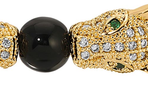 Eye Candy Los Angeles Set Of 3 Mario Panther Head Bracelets In Gold