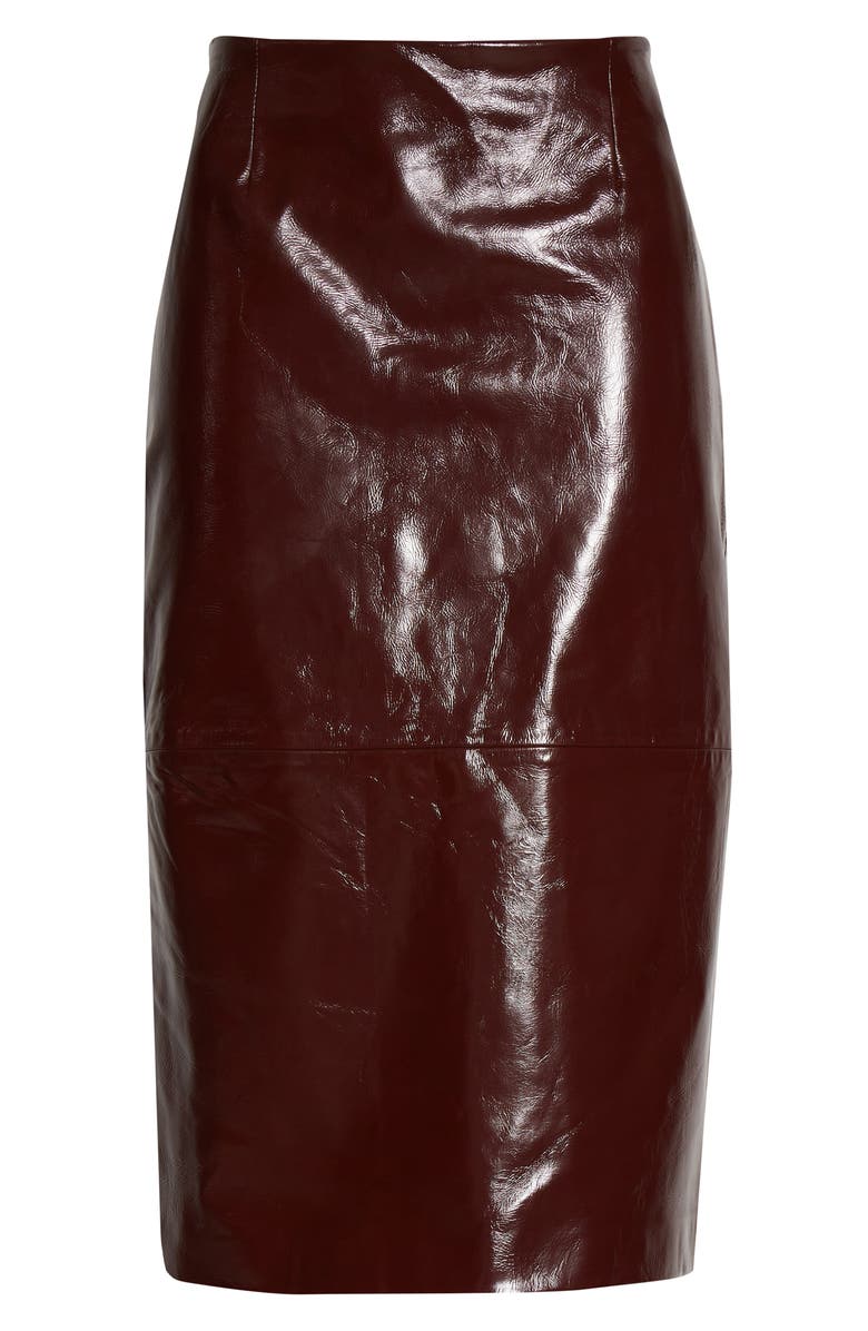 Khaite The May Patent Lambskin Leather Pencil Skirt, Alternate, color,